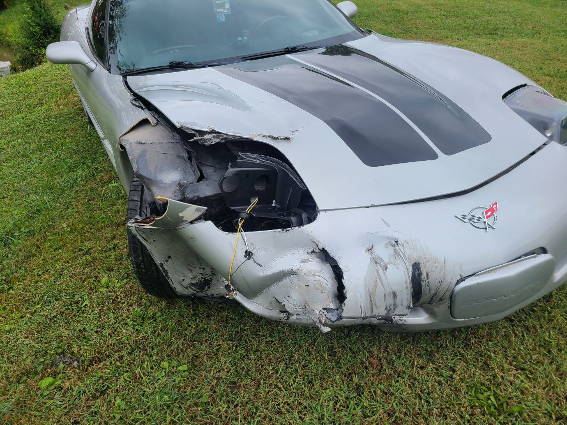Before — Damaged Corvette